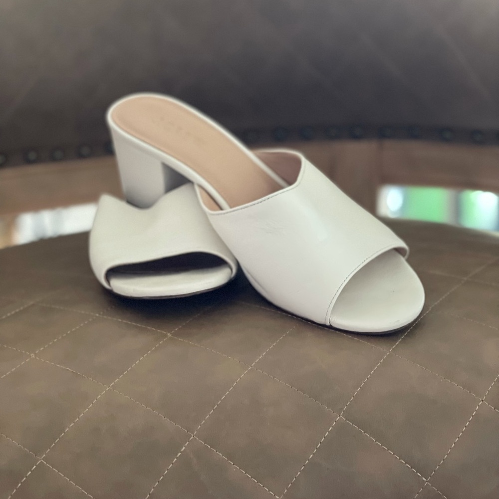 J.Crew Vintage Block Heel in Champagne Leather